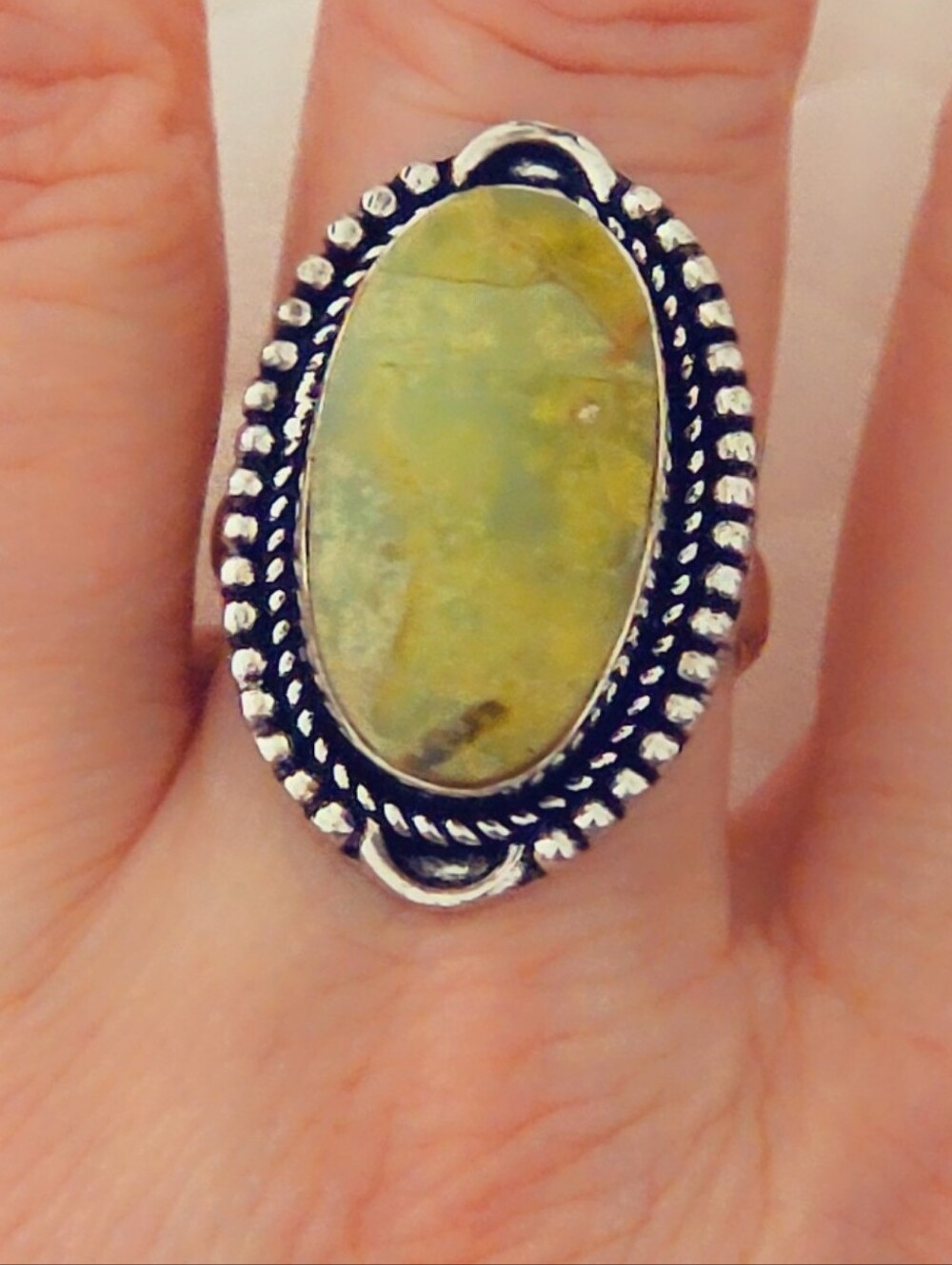 Adjustable Gemstone Statement Ring Overlay Sterling Silver Plated